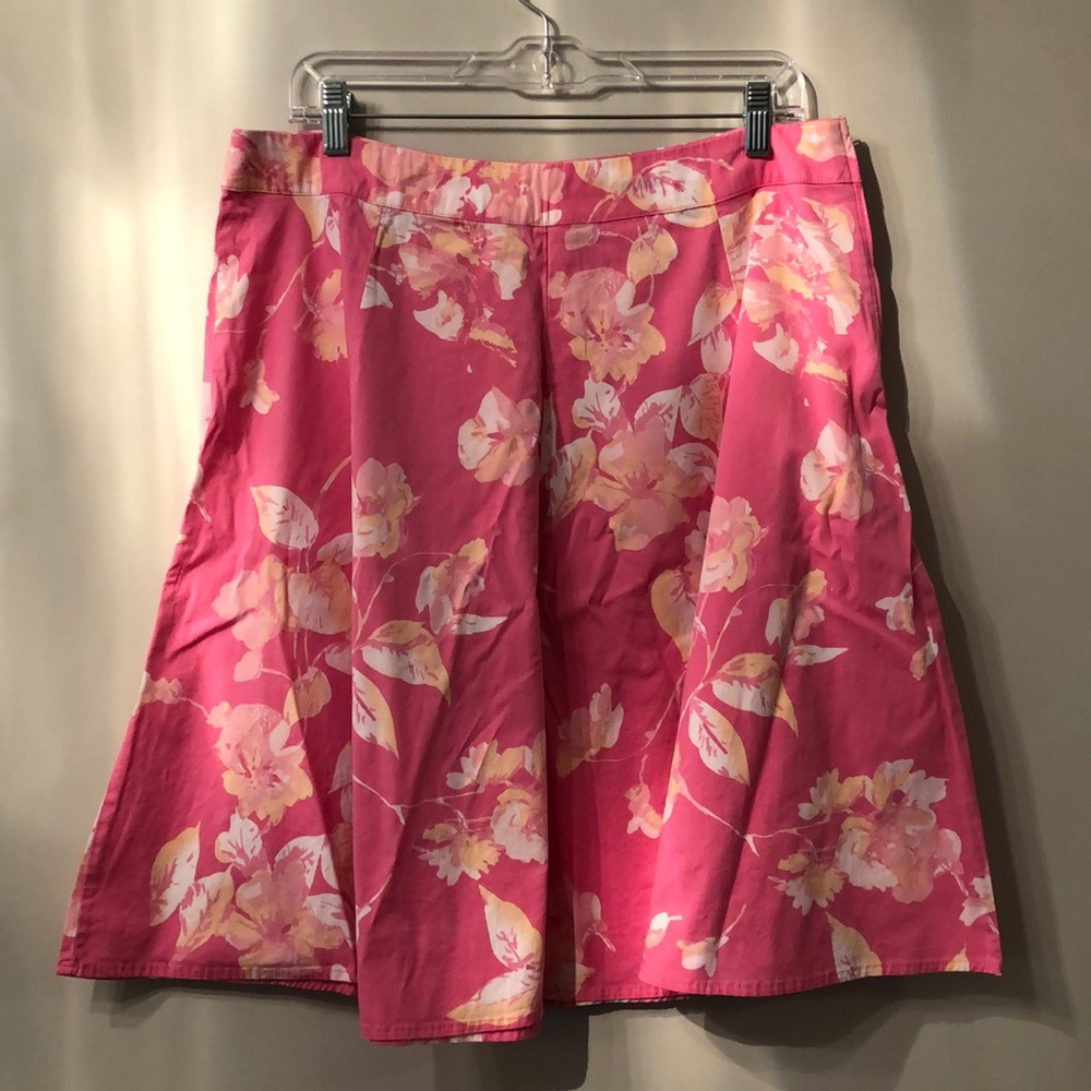 Pink floral skirt